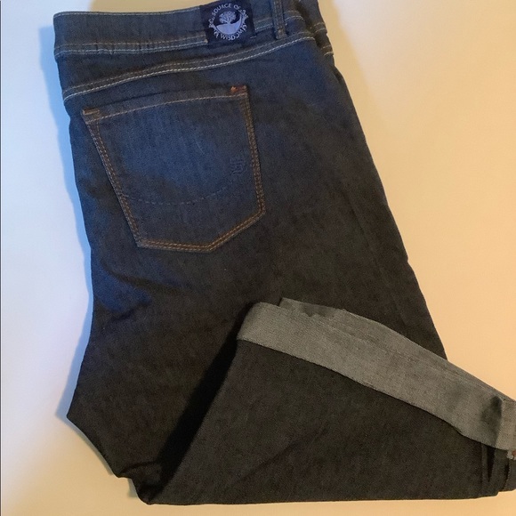 Source of Wisdom Dark Capri Jeans w/ Cuffs size 22 - Picture 2 of 7